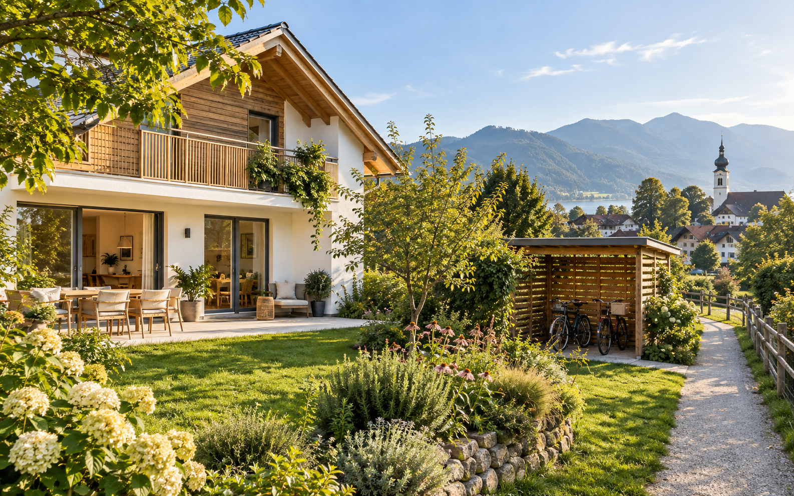 Helles modernes Haus mit lebendigem Garten und alltagstauglicher Architektur